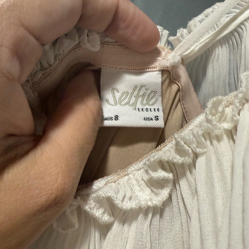 Selfie Leslie Cream Embroidered Wedding Dress - Picture 3 of 9